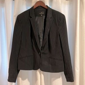Black pinstripe blazer